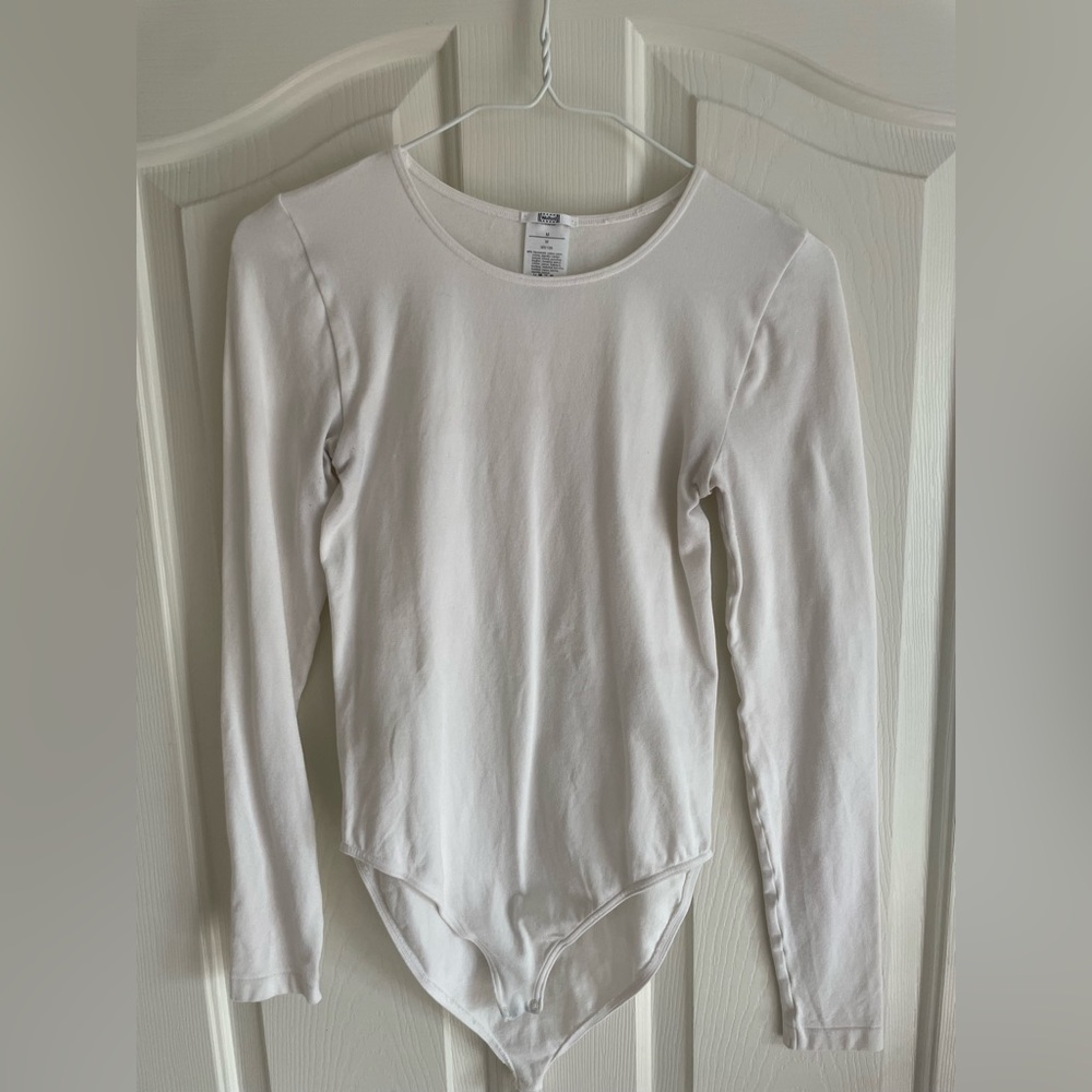 Wolford long sleeve white bodysuit